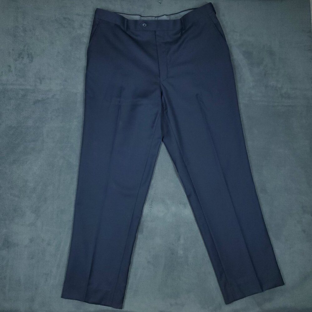 Tiglio Luxe Pants Mens 40x32 Blue Super 150s Wool Dress Made In Italy